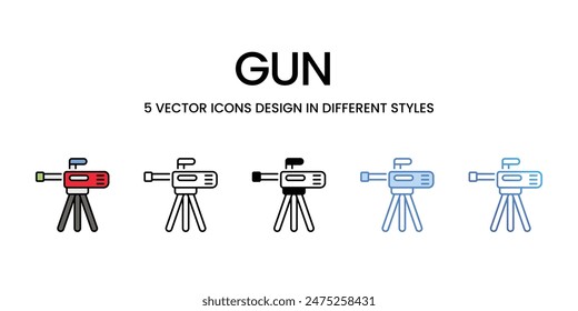 Waffen-Icons Vektorgrafik Set Stock Illustration.