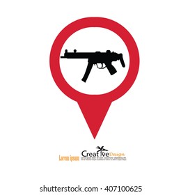 gun.gun icon.vector illustration.