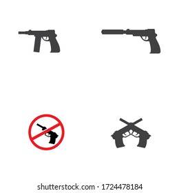 Diseño de icono de vectores de plantilla de ilustración de arma
