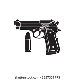 Gun Illustration Vector Illustration Black and White
