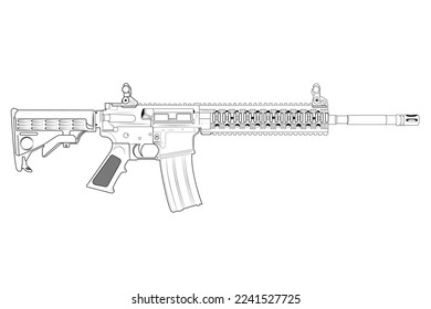 Gun Illustrator Vector Line art