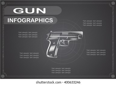 Gun  infographics, Vector illustration.