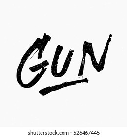 Gun Ink Hand Lettering Modern Brush Stock Vector (Royalty Free ...