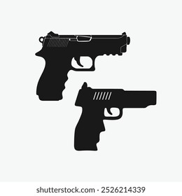 arma isolada em fundo branco, revólveres e espingardas, pistola.