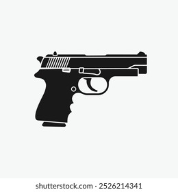 arma isolada em fundo branco, revólveres e espingardas, pistola.