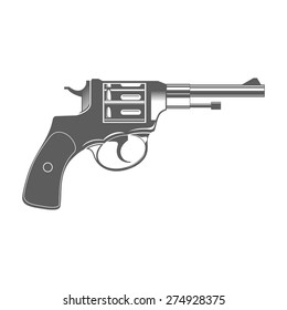 Gun Isolated on White Design Elements Vector Illustration