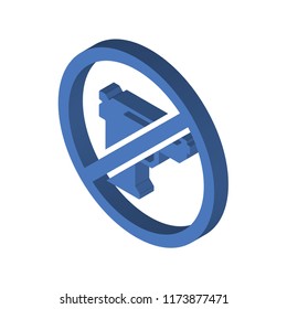Gun isometric left top view 3D icon