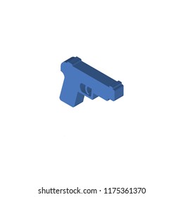 Gun isometric left top view 3D icon