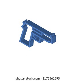 Gun isometric left top view 3D icon