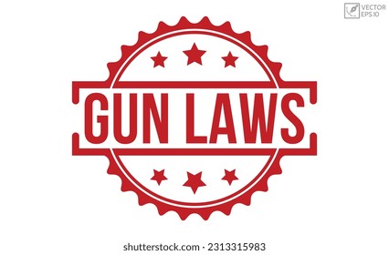 Leyes de armas de goma estampillas ilustración vectorial sobre fondo blanco. Sello de goma de las leyes de armas.