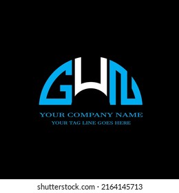 GUN letter logo creative design with vector graphic