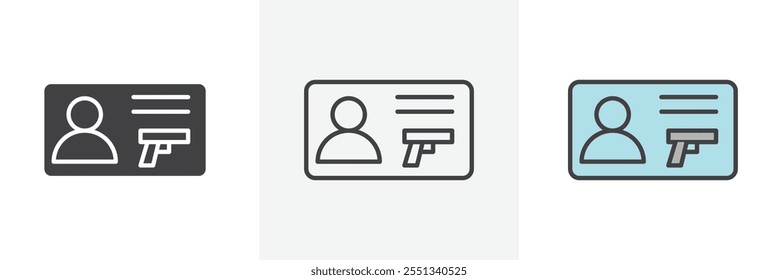 Paquete de iconos de Licencia de pistola. Ilustración vectorial. EPS10