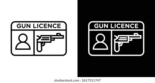 Gun license icon vector for web and mobile app. Symbol isolated.