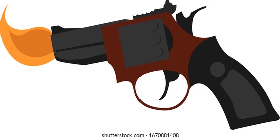 Gun lighter, illustration, vector on white background.