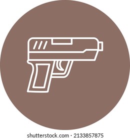 Gun line circle icon vector image. Can also be used for web apps, mobile apps and print media.