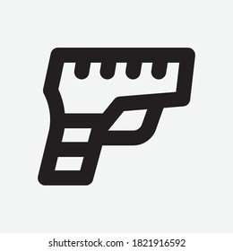 Gun Line Icon - Vector Illustration
