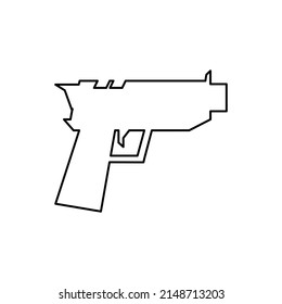 Gun line icon vector isolated on white background.