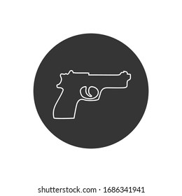 Gun Line Icon. Weapon Vector. Military Equipment Illustration Logo Template