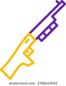 Línea de pistola Diseño de icono de Vector de dos colores