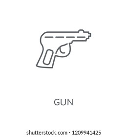 Gun linear icon. Gun concept stroke symbol design. Thin graphic elements vector illustration, outline pattern on a white background, eps 10.