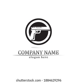 Gun Logo Army Soldier Sniper Shot Stock Vector (Royalty Free) 1884629296