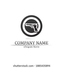 Gun Logo Army Soldier Sniper Shot Stock Vector (Royalty Free) 1884629296