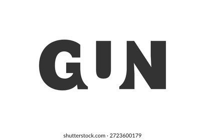 GUN logo design. Initial letter G U N bold font style for tech startups, consulting, corporate branding. Creative company name, headlines typography identity, trendy logotype. Vector illustration.