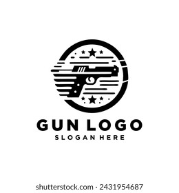 Inspiración en el diseño de logo de pistola. Plantilla de logotipo de vector de arma