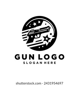 Inspiración en el diseño de logo de pistola. Plantilla de logotipo de vector de arma