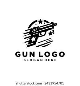 Inspiración en el diseño de logo de pistola. Plantilla de logotipo de vector de arma