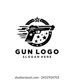 Inspiración en el diseño de logo de pistola. Plantilla de logotipo de vector de arma