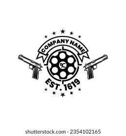 Gun logo for guns website in vector