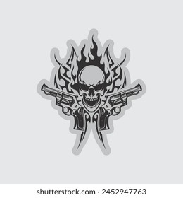 Icono del logotipo de la pistola y diseño táctico pistolas Ilustración vectorial