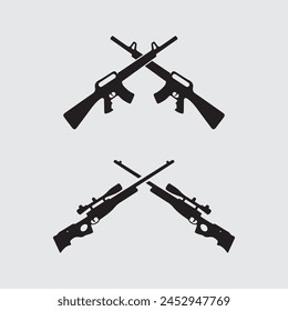 Icono del logotipo de la pistola y diseño táctico pistolas Ilustración vectorial