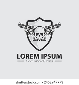 Icono del logotipo de la pistola y diseño táctico pistolas Ilustración vectorial