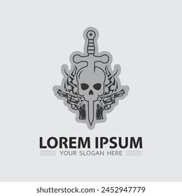 Icono del logotipo de la pistola y diseño táctico pistolas Ilustración vectorial