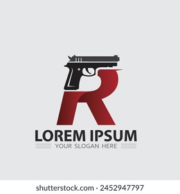 Gun logo icon and tactical design guns vector illustration