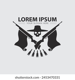 Gun logo icon and tactical design guns vector illustration