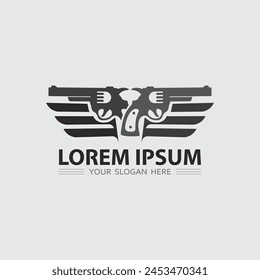 Gun logo icon and tactical design guns vector illustration