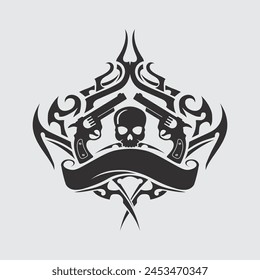Icono del logotipo de la pistola y diseño táctico pistolas Ilustración vectorial