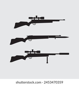 Icono del logotipo de la pistola y diseño táctico pistolas Ilustración vectorial