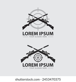 Gun logo icon and tactical design guns vector illustration