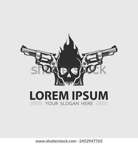 Gun logo icon and tactical design guns vector illustration