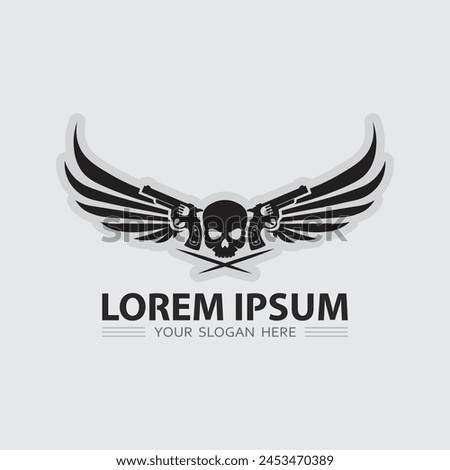 Gun logo icon and tactical design guns vector illustration