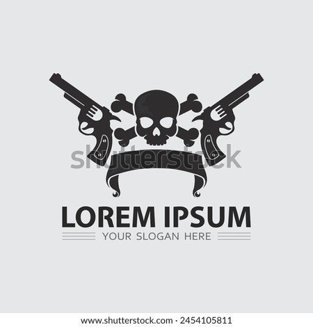Gun logo icon and tactical design guns vector illustration