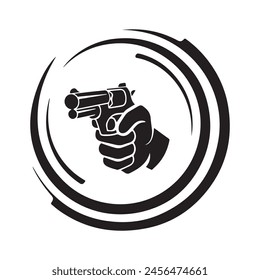 Gun Logo Bild Vektorgrafik auf weißem Hintergrund