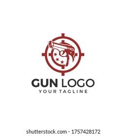 Gun Logo Template. Military And Weapon Logo Design Vector Illustration