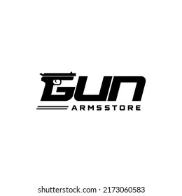 Plantilla de logotipo de armas. Estilo de diseño de tipografía