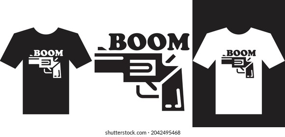 Gun logo and T-shirt design 