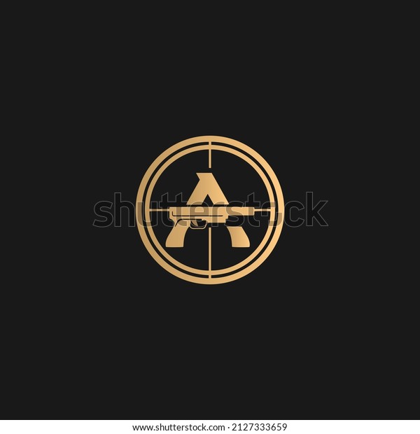 A gun logo\
vector, A gun circle type logo\
icon